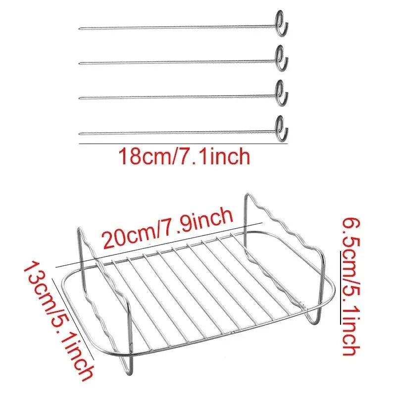 Multi-layer Detachable Grill Rack Thickened Air Fryer Baking Rack Metal Square/Round/Rectangle Oven Grill Racks  Kitchen Tools colegio culinario de morelia
