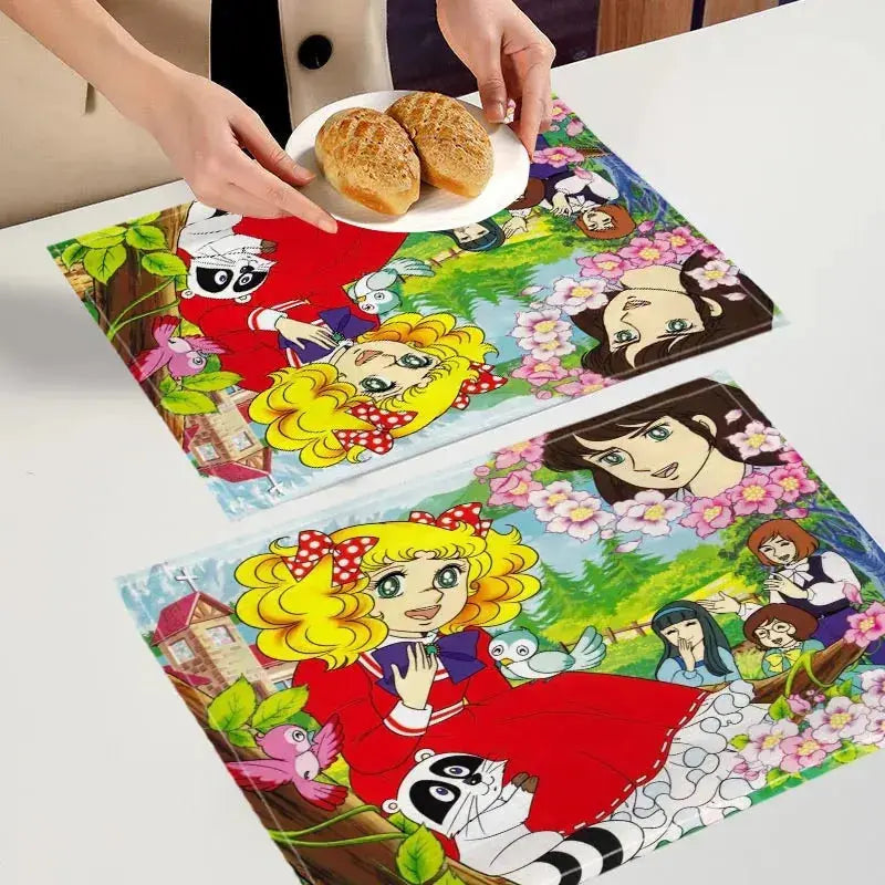 Candy Candy  Placemat Custom Cotton Linen Dining Table Mats Bohemian Coaster Pad Bowl Cup Mat Home Decor 7.17WJY colegio culinario de morelia
