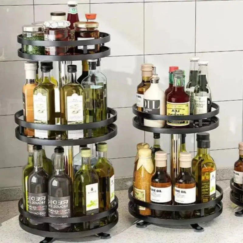360° rotating spice rack organizer, non-slip carbon steel storage tray, suitable for seasoning and spice storage. colegio culinario de morelia