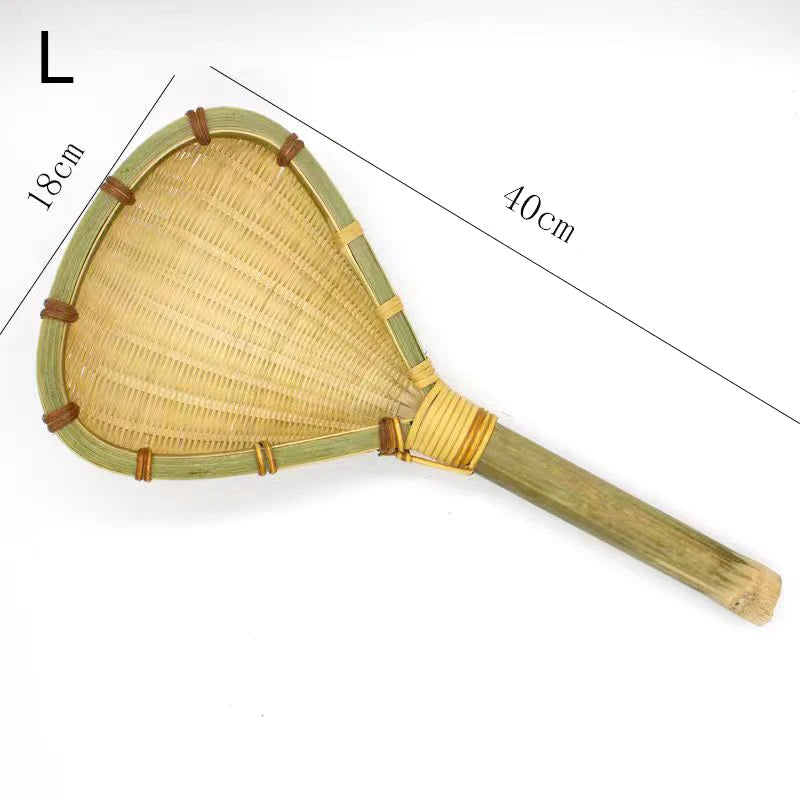 Bamboo weaving colander kitchen bamboo dustpan draining bamboo basket rice sieve scoop fruit basket kitchen storage organizer Chef's Market
