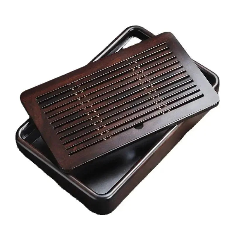 Black Ebony Tea Tray Household Solid Wooden Tea Tray Drainage Water Storage Tea Board Chinese Tea Table Decor Home Accessories colegio culinario de morelia