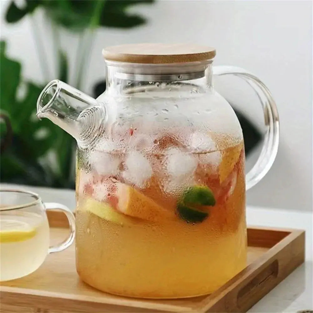 1L/1.8L Large Capacity Glass Teapot High Temperature Resistant Kettle for Steamed Juice Fruit & Iced Tea Home Kitchen Access colegio culinario de morelia