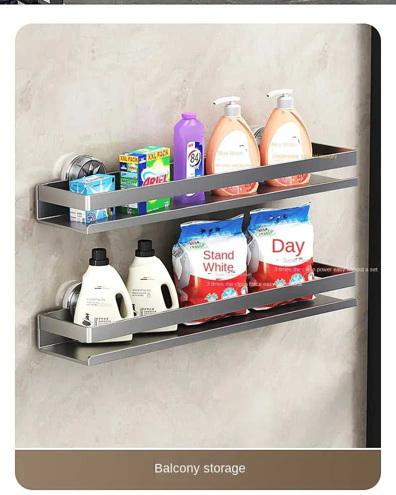 Kitchen suction cup storage rack, wall-mounted seasoning bottle box, multifunctional storage rack for spices, no drilling requir colegio culinario de morelia