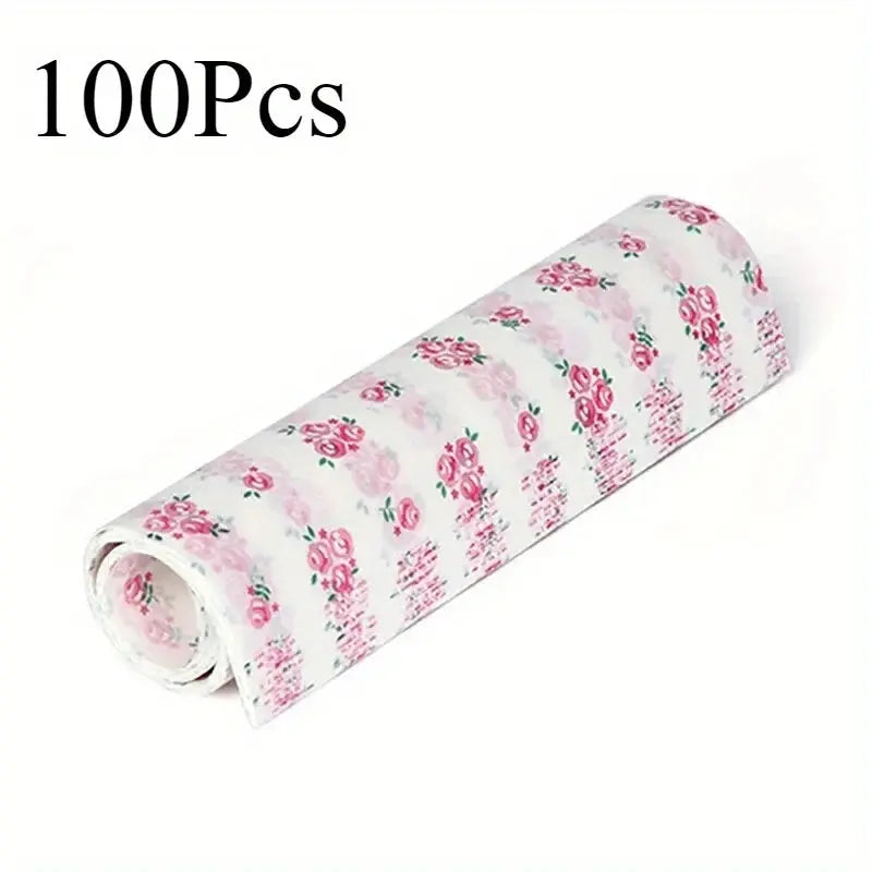 100Pcs Colorful Patterned Greaseproof Paper Food Wrapping Paper Wax Paper for Baking Sandwiches Hamburgers Snack Basket Liners colegio culinario de morelia