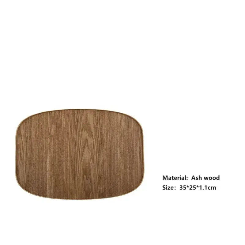 HeMu Natural Walnut Wooden Rectangular Tray Round Beech Handle Tray Kitchen Bread Fruit Shelving Restaurant Hotel Serving Tray colegio culinario de morelia