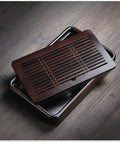 Black Ebony Tea Tray Household Solid Wooden Tea Tray Drainage Water Storage Tea Board Chinese Tea Table Decor Home Accessories colegio culinario de morelia