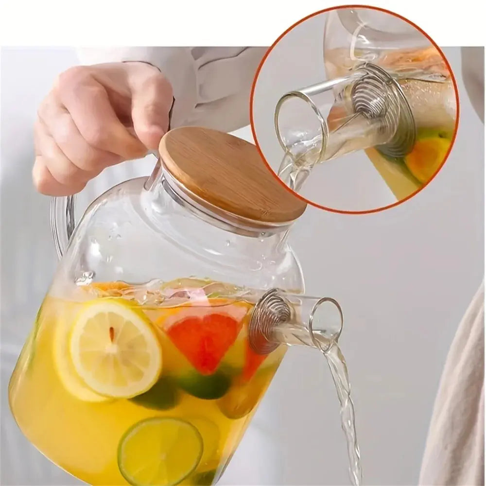 1L/1.8L Large Capacity Glass Teapot High Temperature Resistant Kettle for Steamed Juice Fruit & Iced Tea Home Kitchen Access colegio culinario de morelia