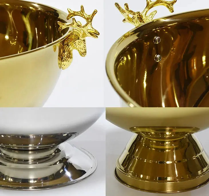 3L Bottle Cooler 304 Stainless Steel Deer Head Ear Can Cooler Champagne Bowl Bucket Keg Double Wall Beer Ice Bucket Bar Supplies colegio culinario de morelia