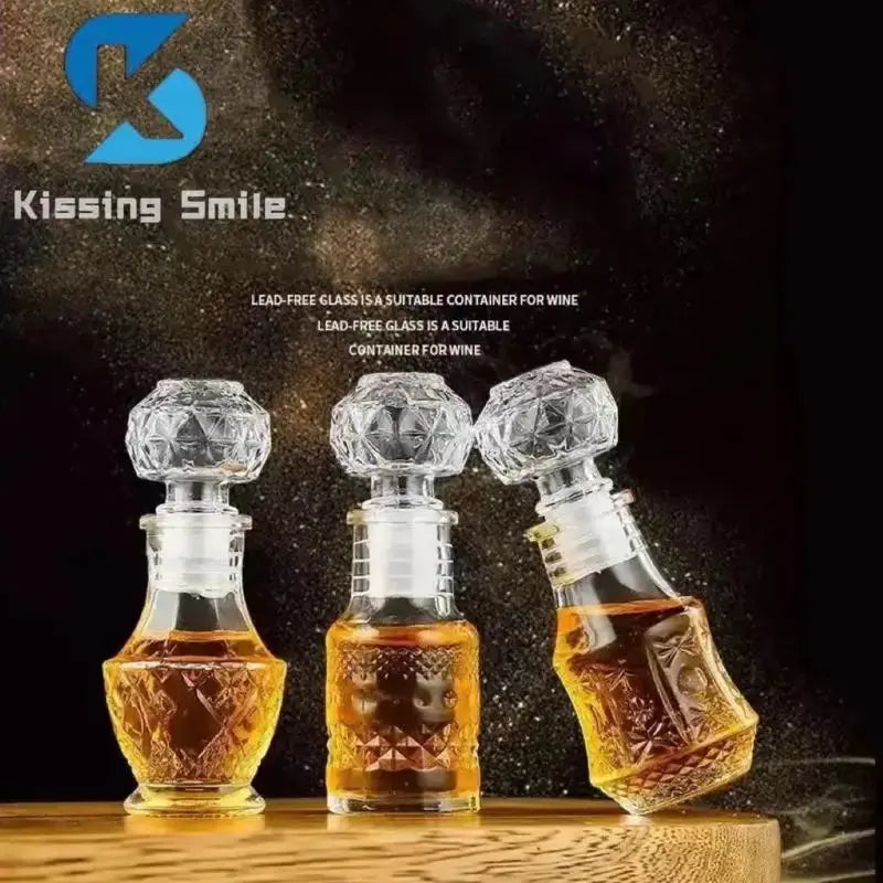 5 10 15 Pcs Whiskey Liquor Bottle 50ml Cute Glass Dispenser Mini Alcohol Guest Gift Wedding Decanter Wine Pot Shot Jars Bar Set colegio culinario de morelia