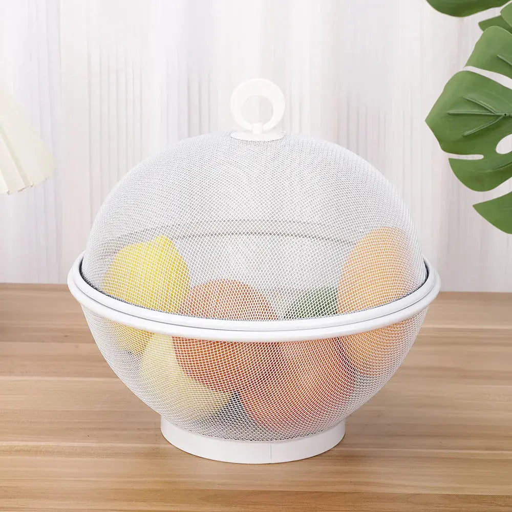 Iron Basket Anti-Mosquito Mesh Fruit Vegetable Basket Kitchen Drain Basket Vegetables Fruit Holder Portable Outdoor Picnic Use colegio culinario de morelia