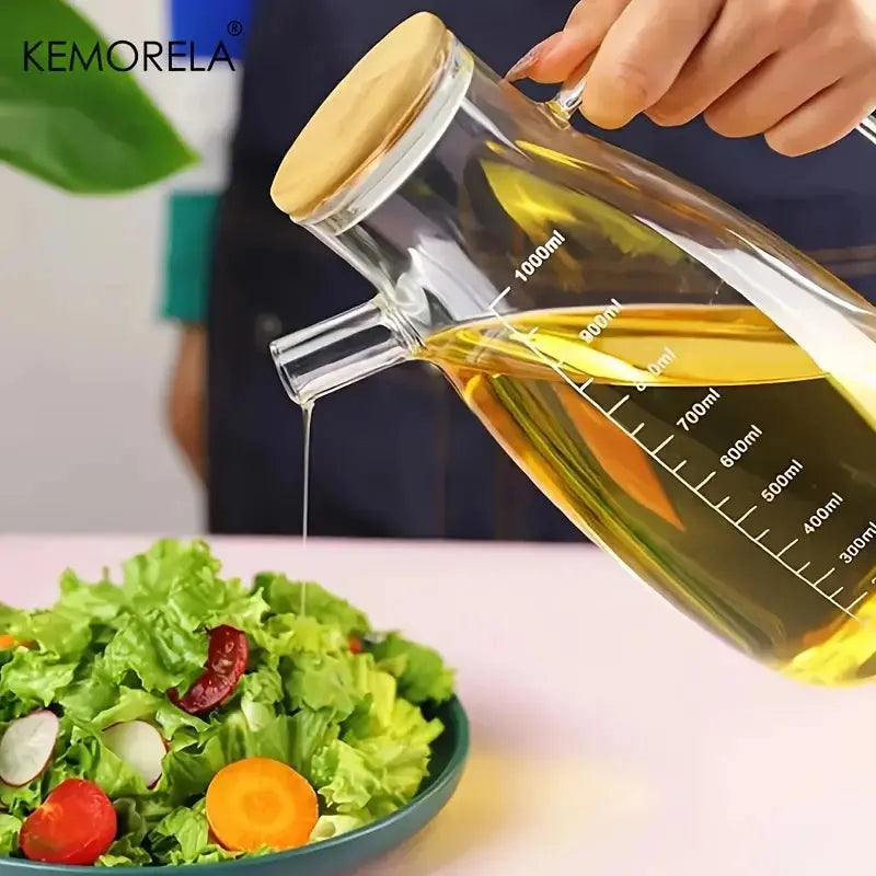 KEMORELA 1PC Glass Olive Oil Bottle BPF Oil Leak-Proof Bottle Kitchen Outdoor BBQ Picnic Condiment Container Kitchen Supplies colegio culinario de morelia