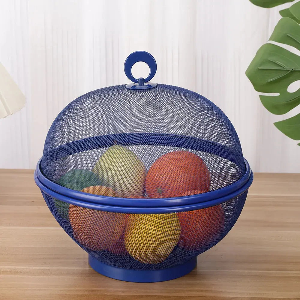 Iron Basket Anti-Mosquito Mesh Fruit Vegetable Basket Kitchen Drain Basket Vegetables Fruit Holder Portable Outdoor Picnic Use colegio culinario de morelia
