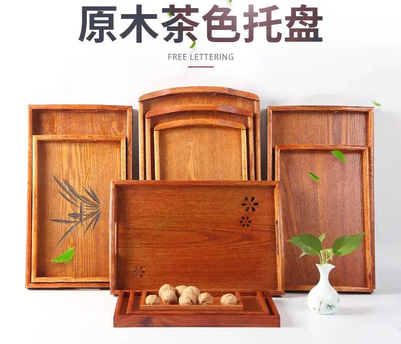 Japanese Wooden Tray Tea Tray Portable Decorative Miscellaneous Storage Tea Set Kitchen Storage Restaurant Service Tray colegio culinario de morelia