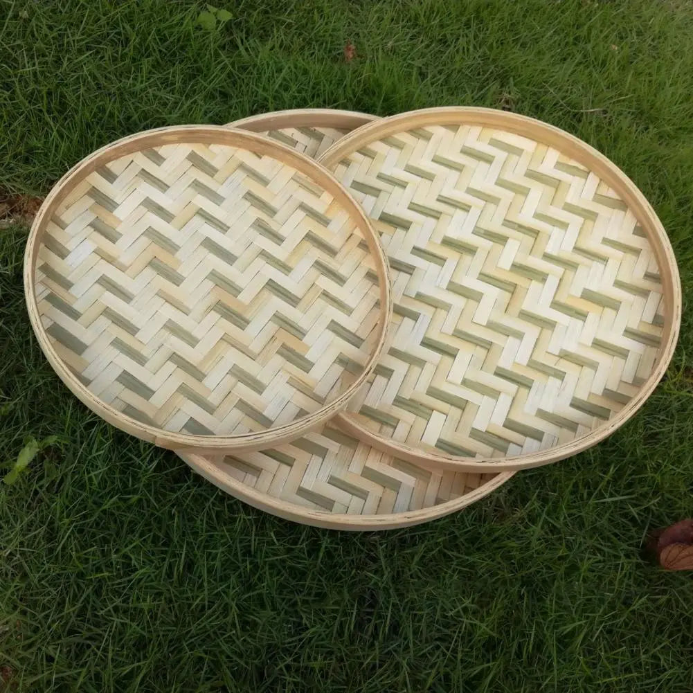 Bamboo Sieve Handmade Natural Bamboo Basket Storage Container Weaving Sieve Fruit Tea Basket Storage Organizer Storage Trays colegio culinario de morelia