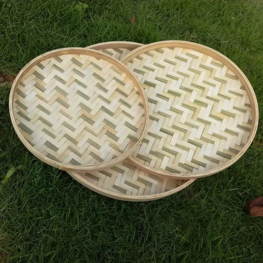 Bamboo Sieve Handmade Natural Bamboo Basket Storage Container Weaving Sieve Fruit Tea Basket Storage Organizer Storage Trays colegio culinario de morelia