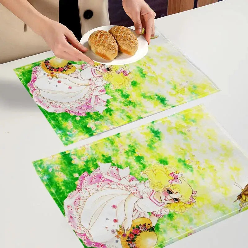 Candy Candy  Placemat Custom Cotton Linen Dining Table Mats Bohemian Coaster Pad Bowl Cup Mat Home Decor 7.17WJY colegio culinario de morelia