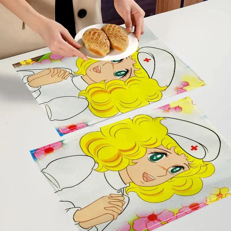 Candy Candy  Placemat Custom Cotton Linen Dining Table Mats Bohemian Coaster Pad Bowl Cup Mat Home Decor 7.17WJY colegio culinario de morelia