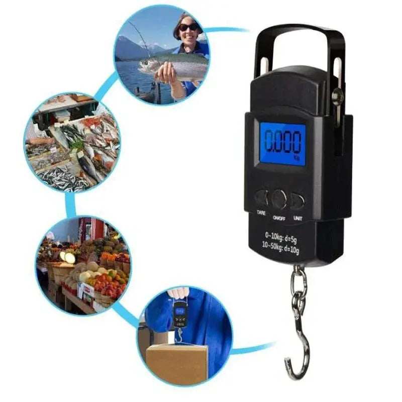 Multifunctional Mini 50kg10g Electronic Fishing Luggage Portable Digital Handheld Weight Hook Scale Tool with ruler Outdoor colegio culinario de morelia