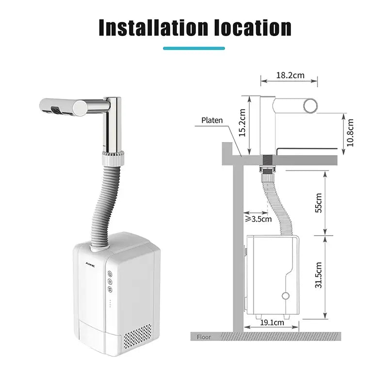 AIKE Automatic Air Hands Dryer Creative Hands Washing and Drying 2 in 1 Design Air Tap Bathroom Faucet with Hand Dryer AK7120 colegio culinario de morelia