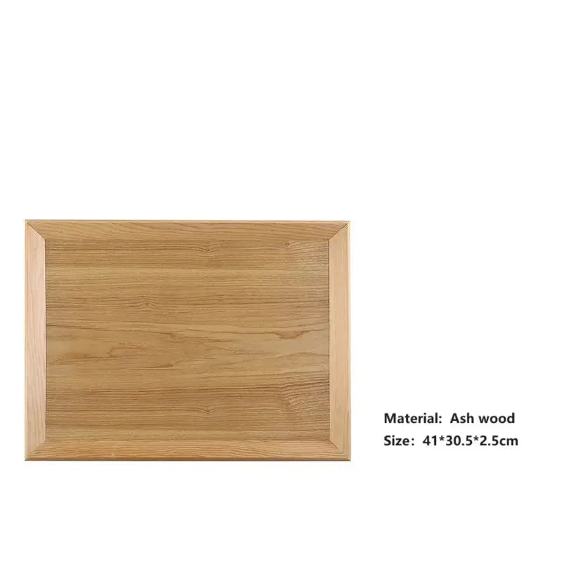 HeMu Natural Walnut Wooden Rectangular Tray Round Beech Handle Tray Kitchen Bread Fruit Shelving Restaurant Hotel Serving Tray colegio culinario de morelia