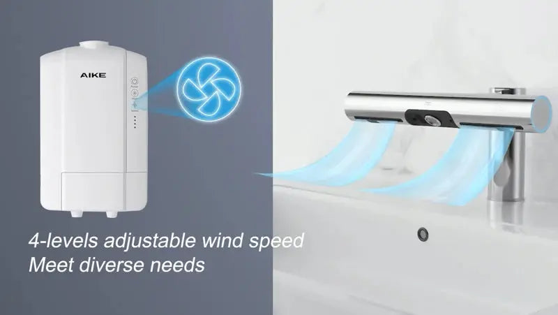 AIKE Automatic Air Hands Dryer Creative Hands Washing and Drying 2 in 1 Design Air Tap Bathroom Faucet with Hand Dryer AK7120 colegio culinario de morelia