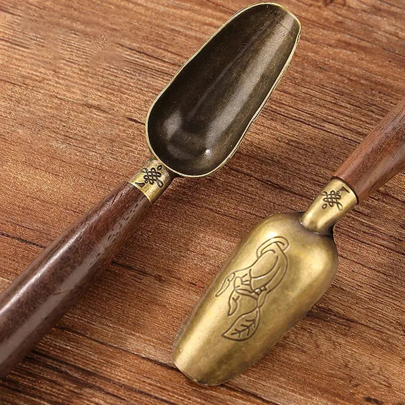 1pcs  Wooden Spoon Japanese Tea Spoon Ebony Teaspoon Wood Retro Creative Tea Shovel Tea KongFu Tea Ceremony Accessories Gift colegio culinario de morelia