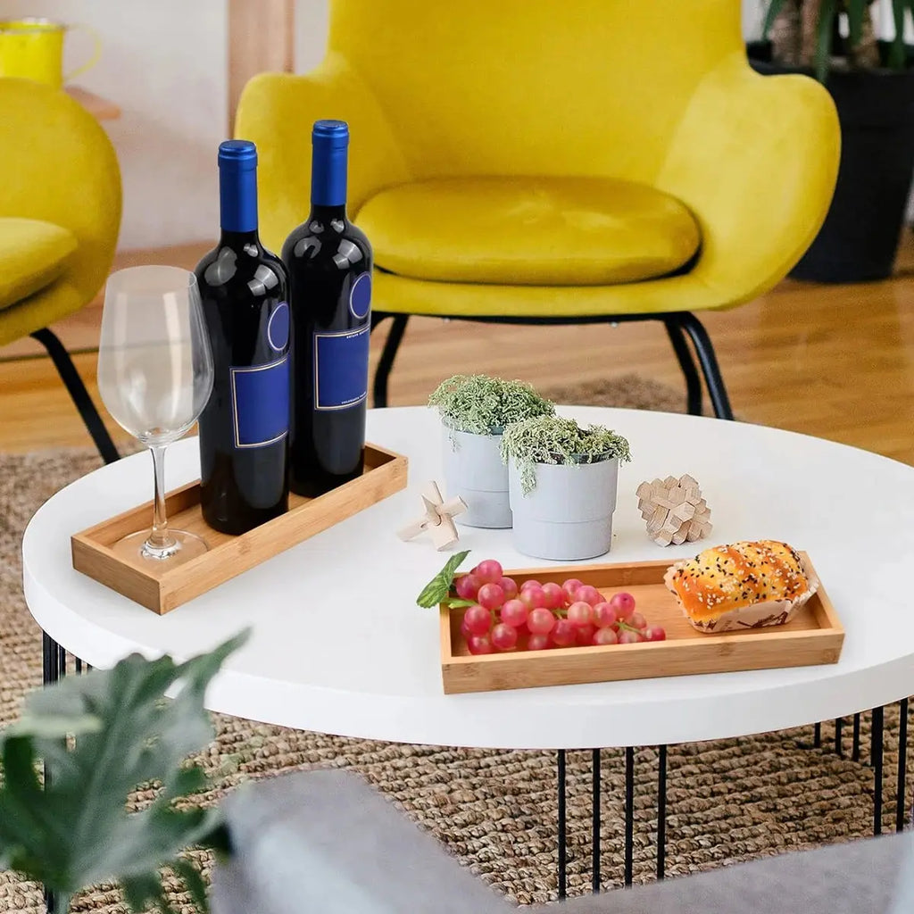 Bamboo Tray Soap Dispenser Storage Rack Drawer Organizer Multi Use Bathroom Counter Tray Food Coffee Tea Snack Tray Decor Tool colegio culinario de morelia