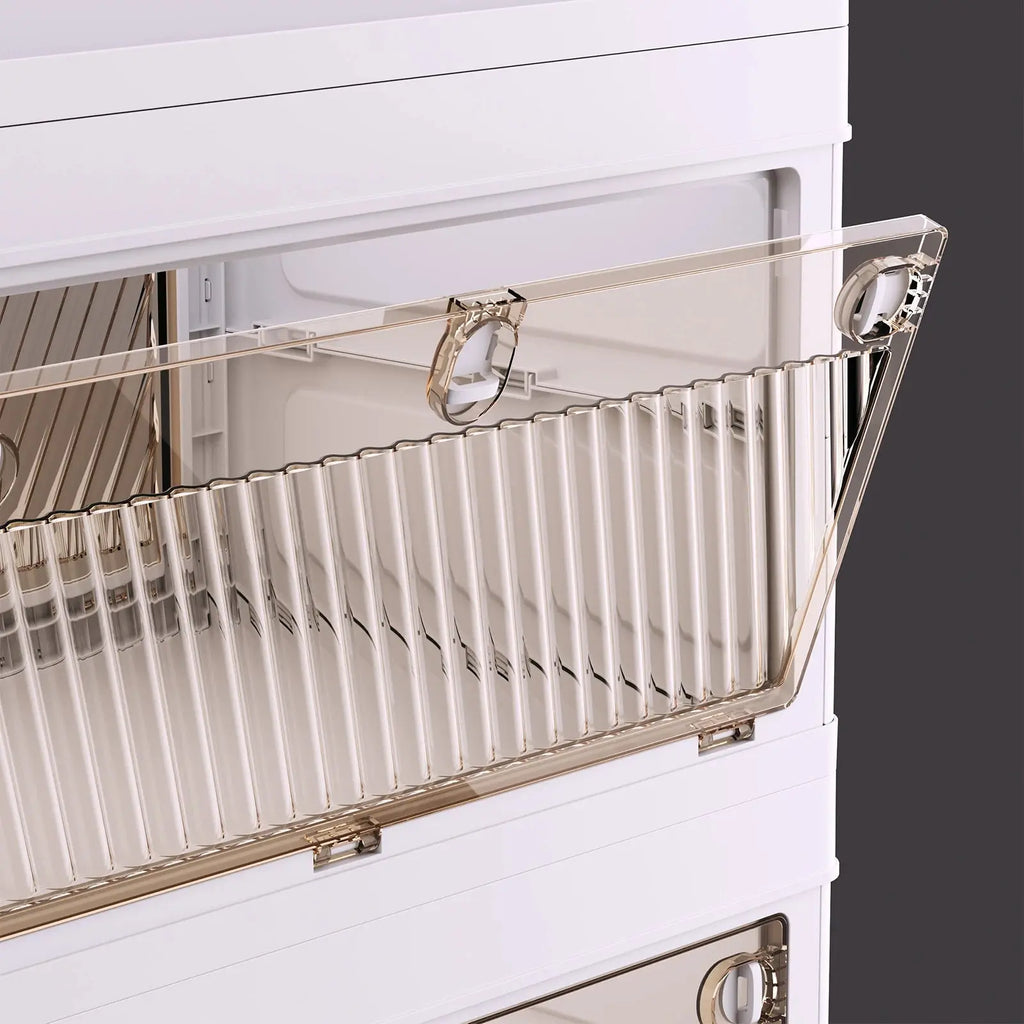 1/2/3/4/5 Layer Folding Storage Cabinet Storages Cabinet Waterproof Dustproof With Swivel Wheel Kitchen Bedroom Living Room colegio culinario de morelia