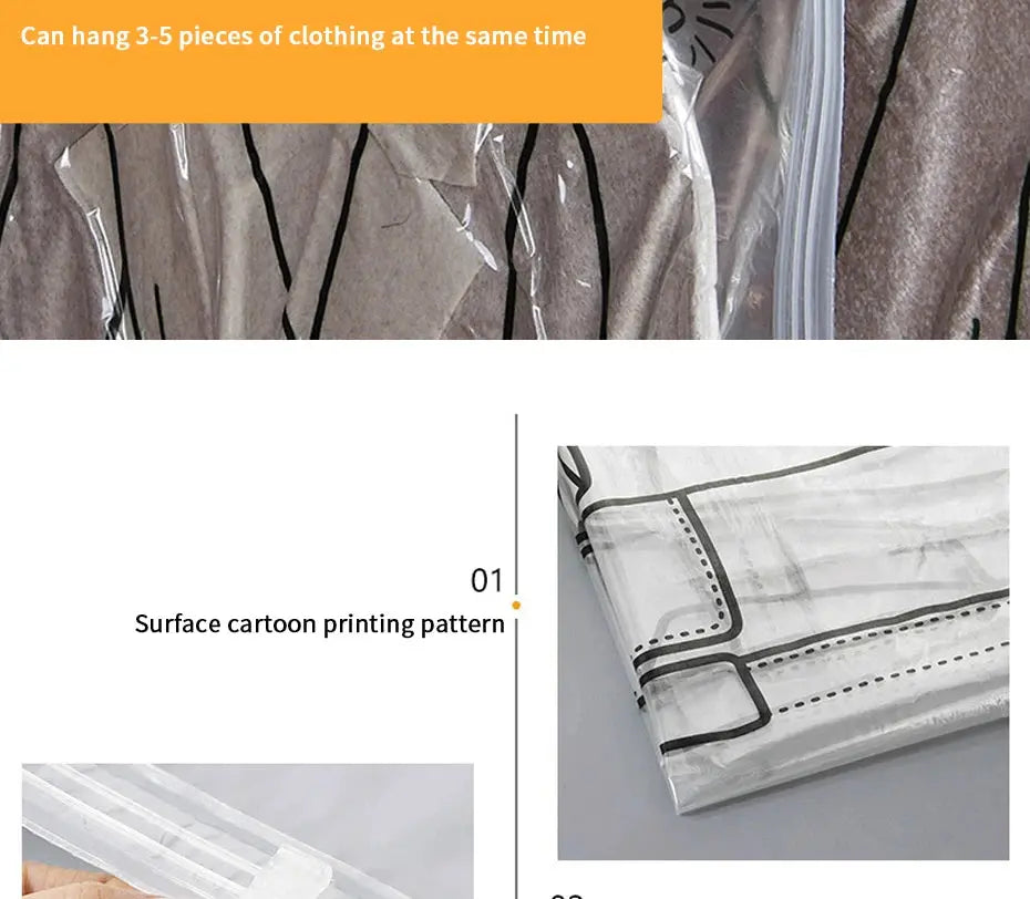 Hanging Vacuum Storage Bags Space Saver Bags Vacuum Seal Storage Bag for Suits Dress Coats Jackets Closet Organizer and Storage colegio culinario de morelia