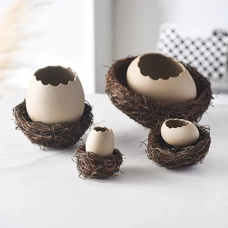 Creative Bird's Nest Decoration Dessert Bowl, Eggshell Bowl, Ceramic Tableware, Baking Pudding Bowl, Egg Steamer, Kitchenware colegio culinario de morelia