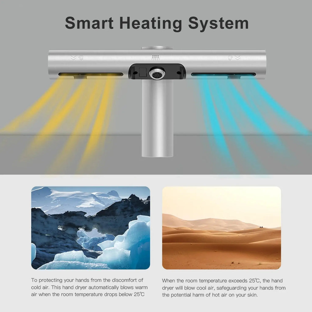 AIKE Automatic Air Hands Dryer Creative Hands Washing and Drying 2 in 1 Design Air Tap Bathroom Faucet with Hand Dryer AK7120 colegio culinario de morelia