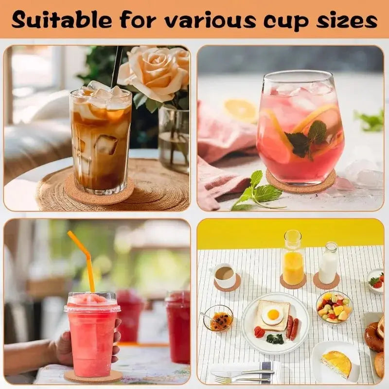 50/1PCS Non-Slip Cork Coaster Natural Round Wooden Cup Mat Heat Insulation Pads Tea Coffee Mug Drinks Holder Table Decoration colegio culinario de morelia