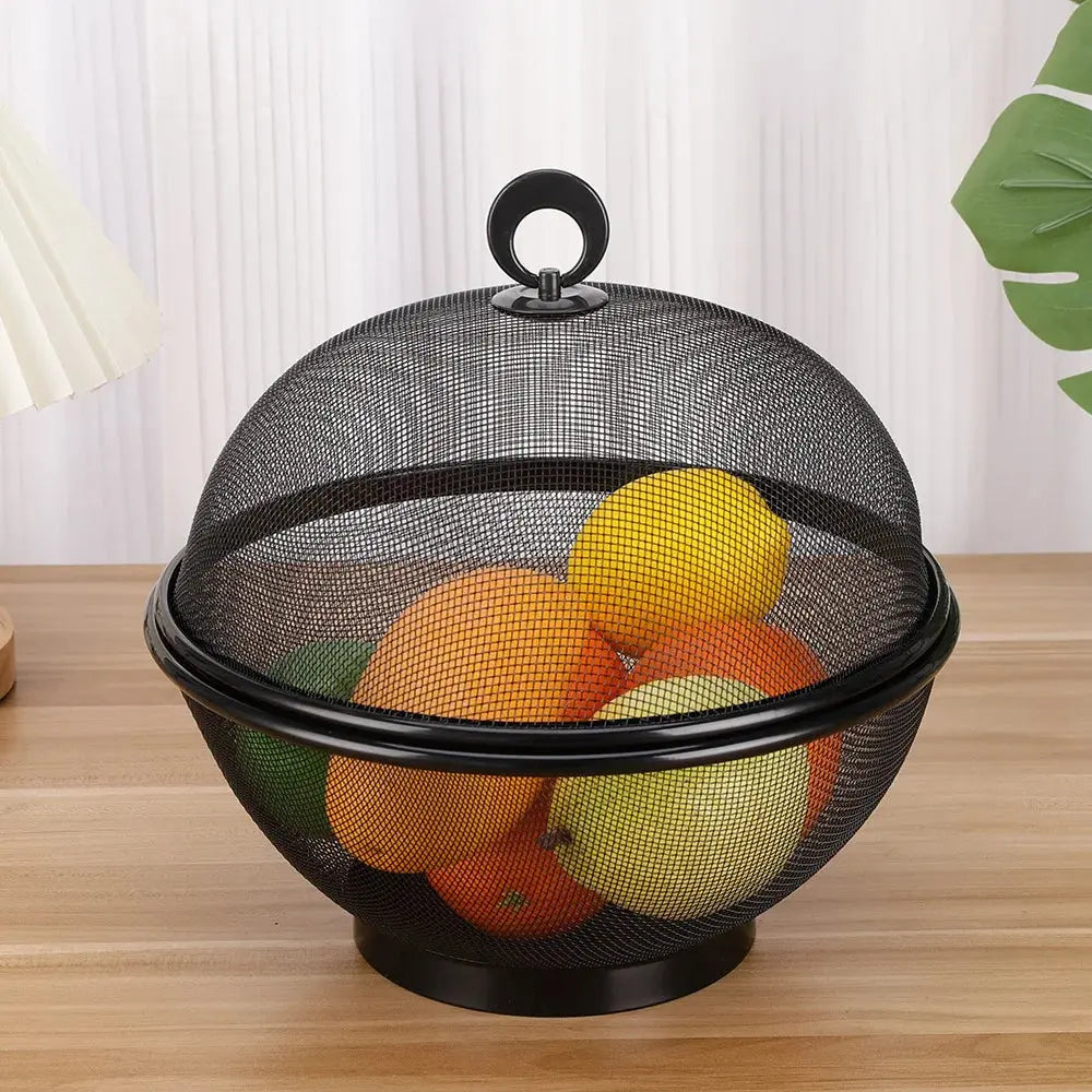 Iron Basket Anti-Mosquito Mesh Fruit Vegetable Basket Kitchen Drain Basket Vegetables Fruit Holder Portable Outdoor Picnic Use colegio culinario de morelia
