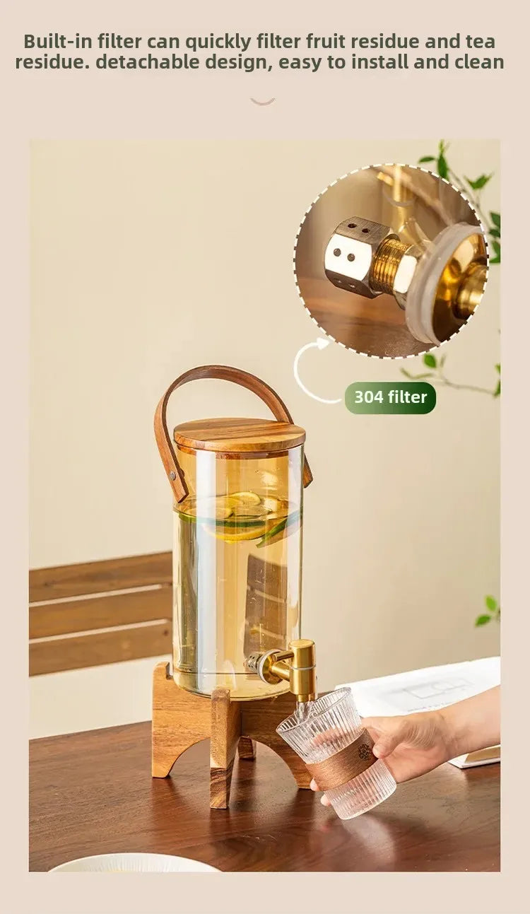 Glass Cold Kettle High-Temperature Resistant Commercial Juice Tank for Home Use Summer Beverage Storage for Kitchen & Bar Chef's Market