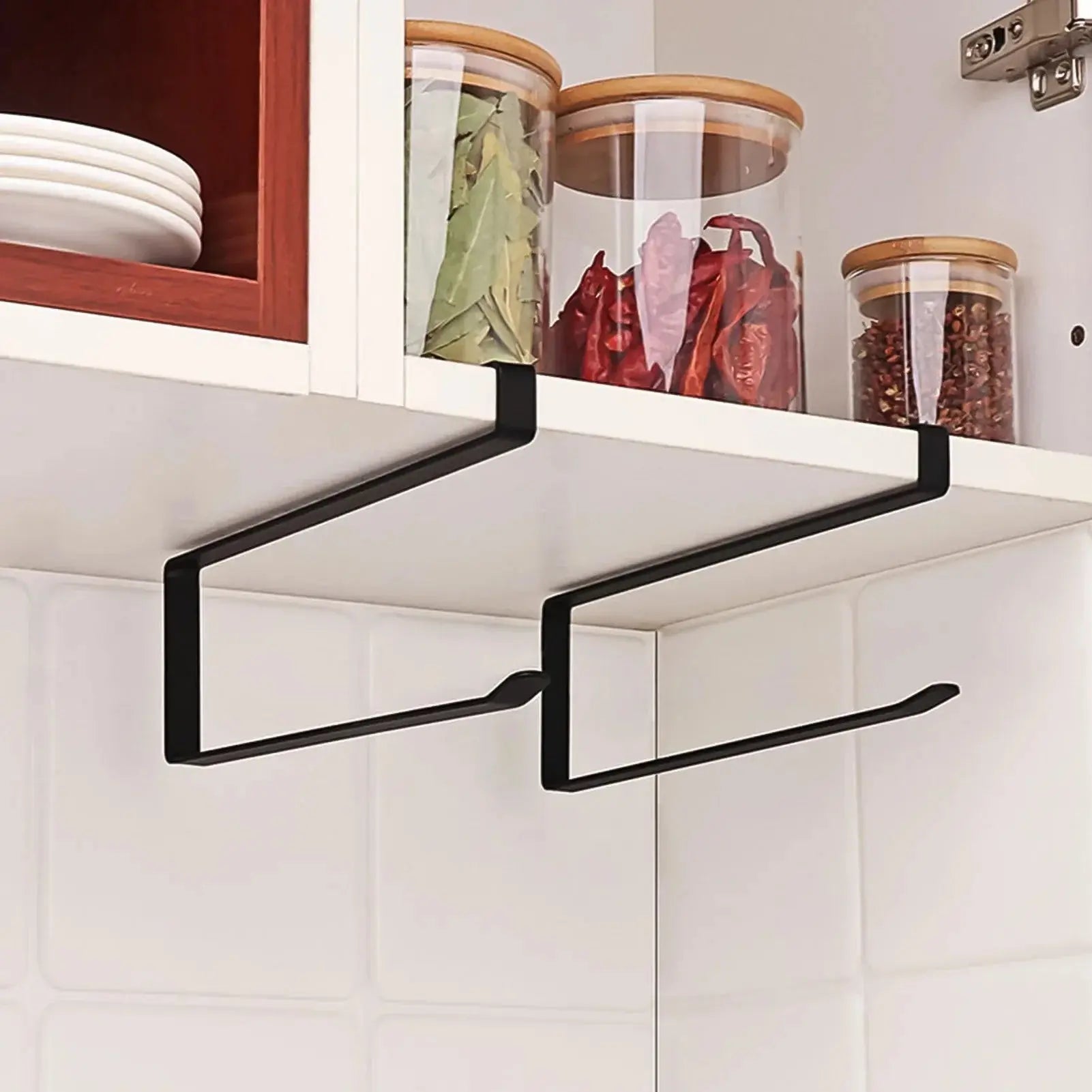 Kitchen Tissue Holder Punch-Free Paper Towel Holder Hanging Toilet Roll Paper Holder Towel Rack Bathroom Cabinet Door Hook Orga colegio culinario de morelia