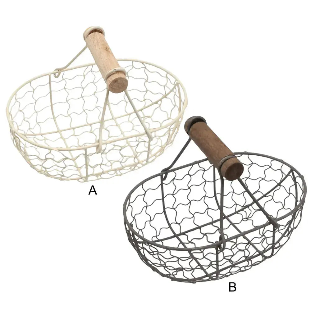 Iron Fruit Basket with Wooden Handle Bread Basket Storing Food Photography Props for Kitchen Organizer Fruit Bread Snack colegio culinario de morelia