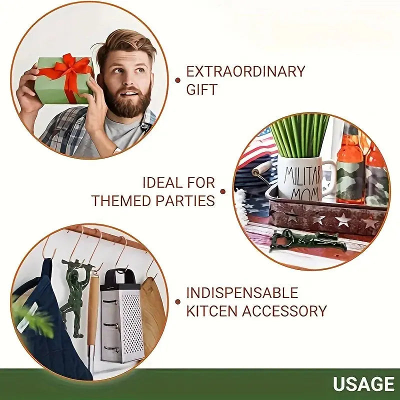 1PC Pewter Creative Soldier Beer Bottle Opener Classic Toy Army Figurine Design Handgun Soldier Beverage Cap Lifter colegio culinario de morelia