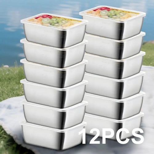 12PC Stainless Steel Food Storage Containers with Lids Leakproof, Lunch Boxes, Kimchi Containers for food storage Nestable colegio culinario de morelia