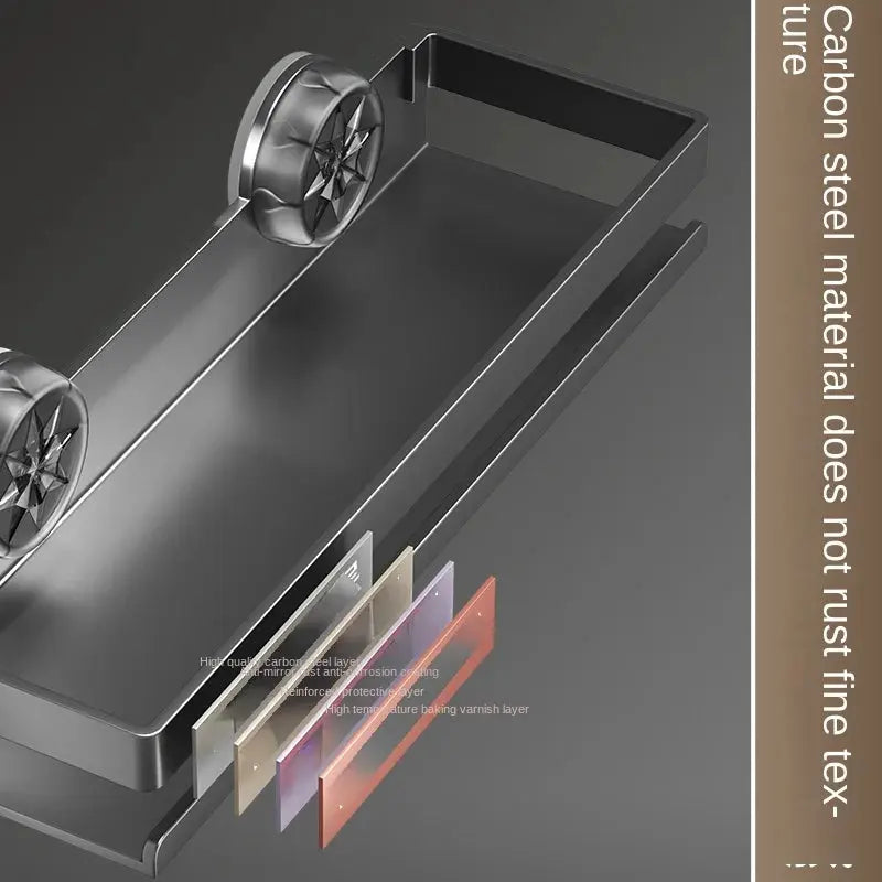 Kitchen suction cup storage rack, wall-mounted seasoning bottle box, multifunctional storage rack for spices, no drilling requir colegio culinario de morelia