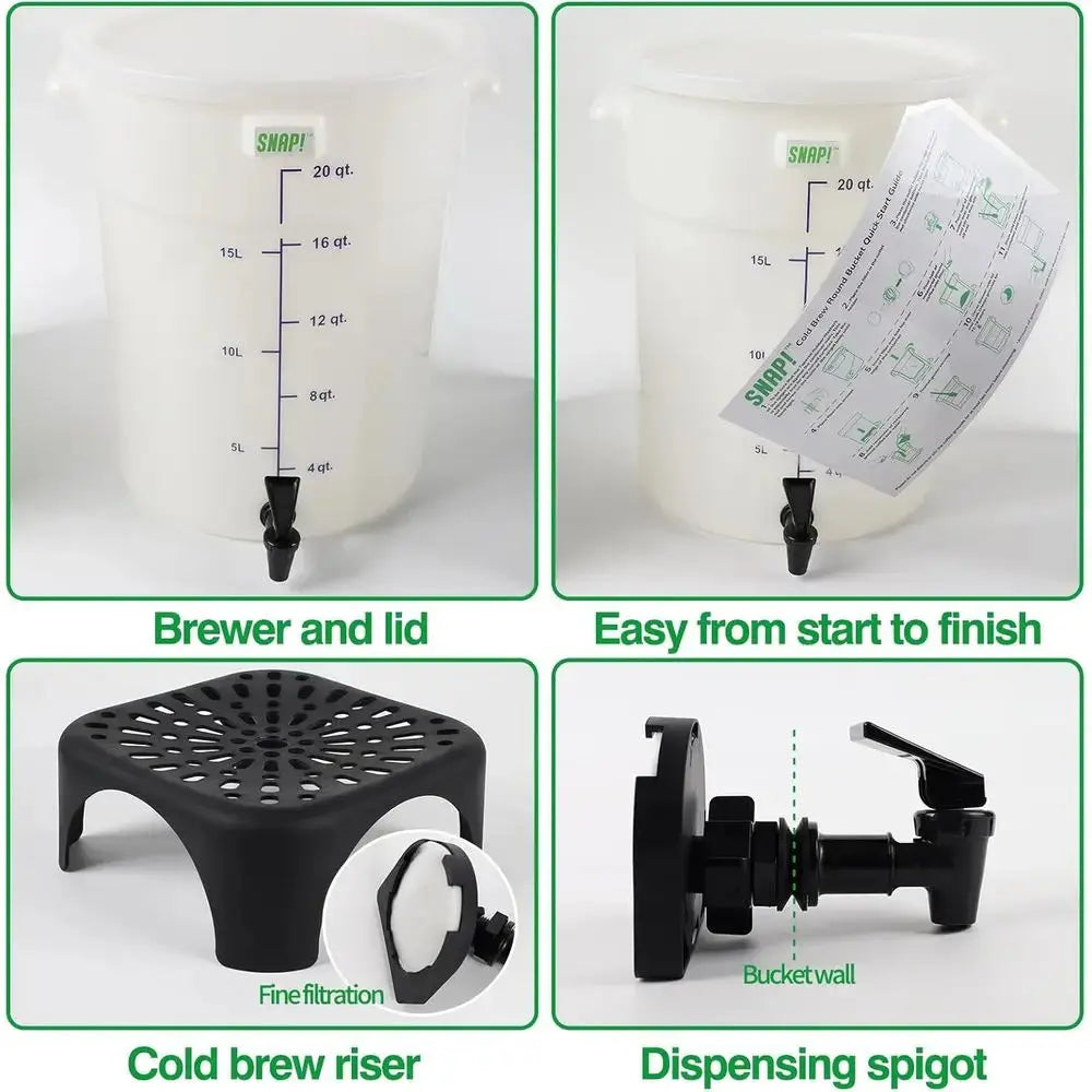 5-Gallon Commercial Cold Brew Coffee System - White colegio culinario de morelia