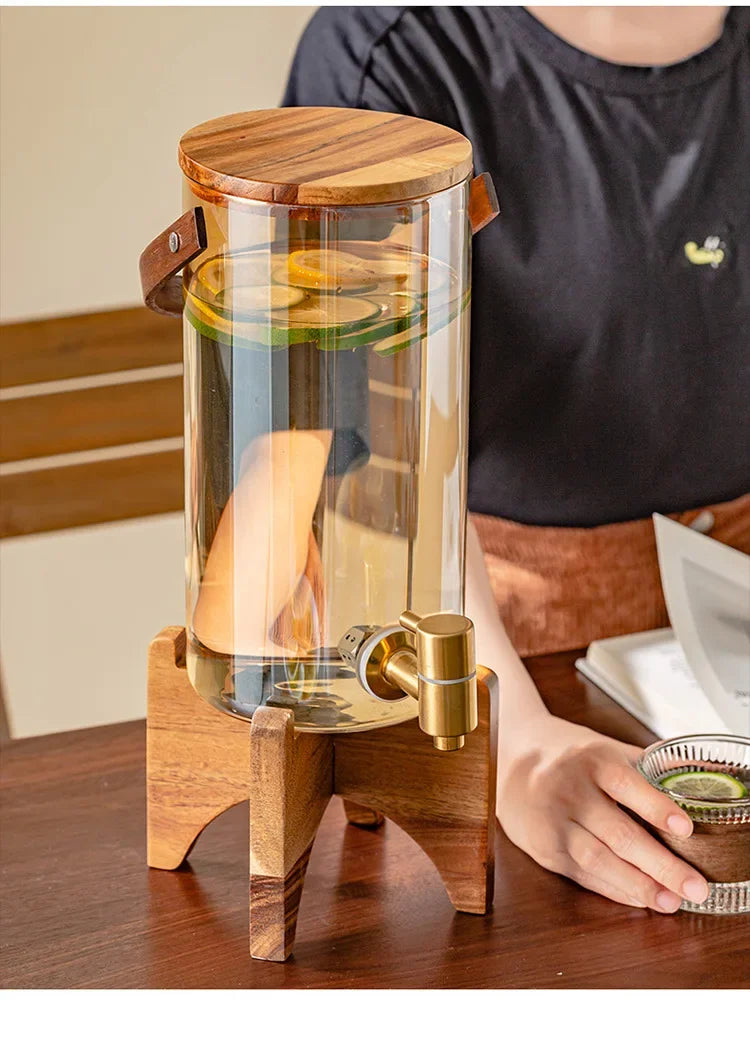 Glass Cold Kettle High-Temperature Resistant Commercial Juice Tank for Home Use Summer Beverage Storage for Kitchen & Bar Chef's Market