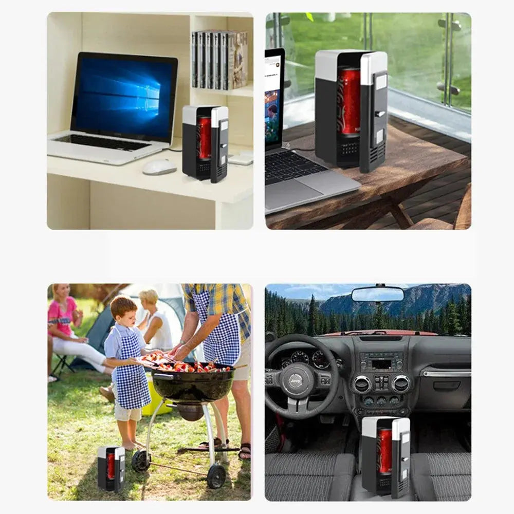 Mini USB Fridge Portable Cooler Beverage Drink Cans Cooler / Warmer Refrigerator for Car Laptop PC Computer Black Red Color colegio culinario de morelia