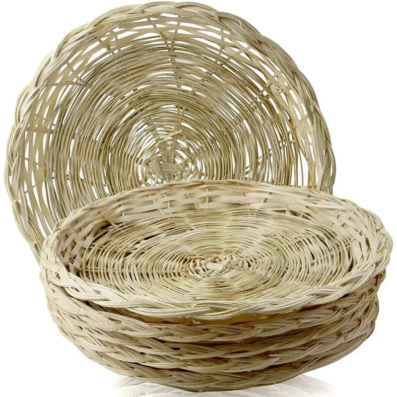 Bamboo Paper Plate Holder - 10 Inch Round Woven Plate Holder, Reusable Paper Plate Holders For Picnic Party colegio culinario de morelia