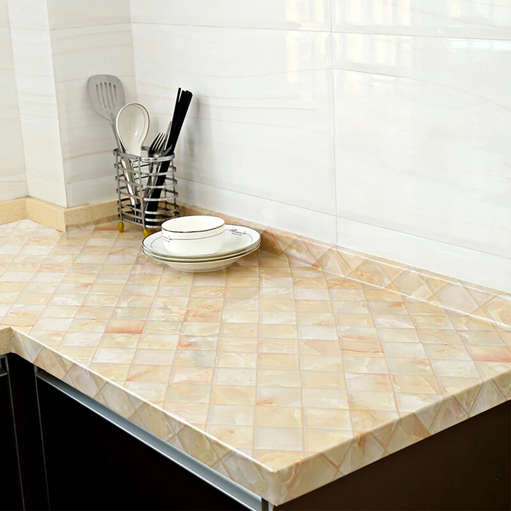 Width Marble Wallpaper Contact Paper Waterproof Oil-proof Wall Stickers PVC Self Adhesive Kitchen Ambry Countertop Home Decor Chef's Market