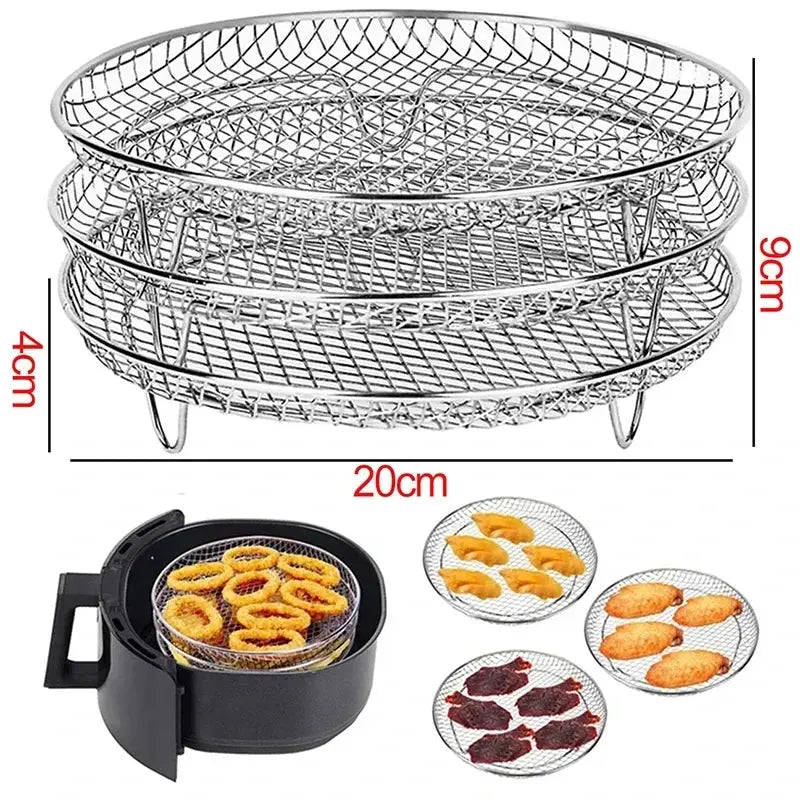 Multi-layer Detachable Grill Rack Thickened Air Fryer Baking Rack Metal Square/Round/Rectangle Oven Grill Racks  Kitchen Tools colegio culinario de morelia