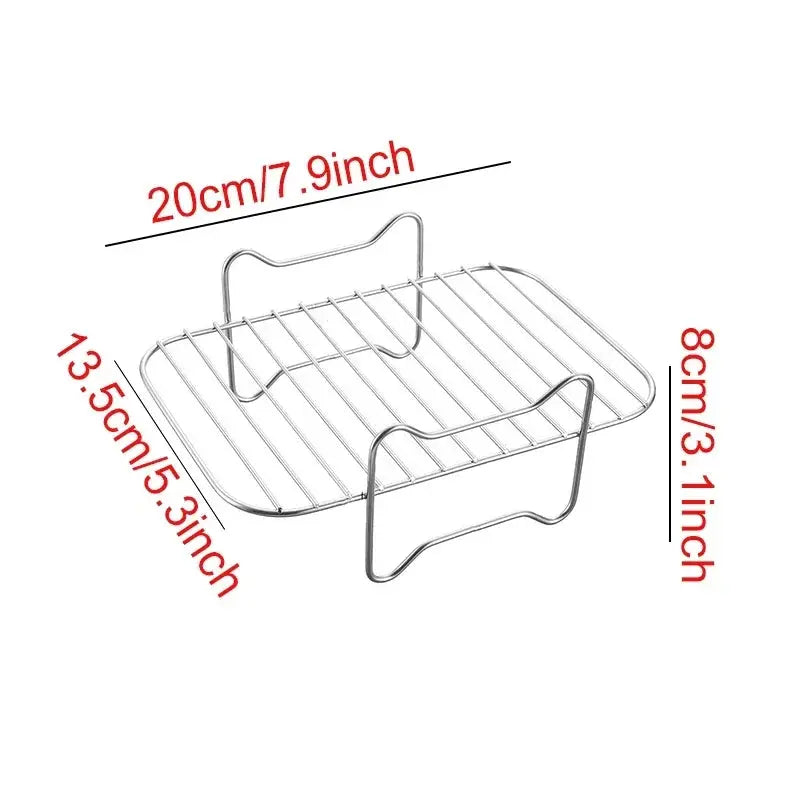 Multi-layer Detachable Grill Rack Thickened Air Fryer Baking Rack Metal Square/Round/Rectangle Oven Grill Racks  Kitchen Tools colegio culinario de morelia