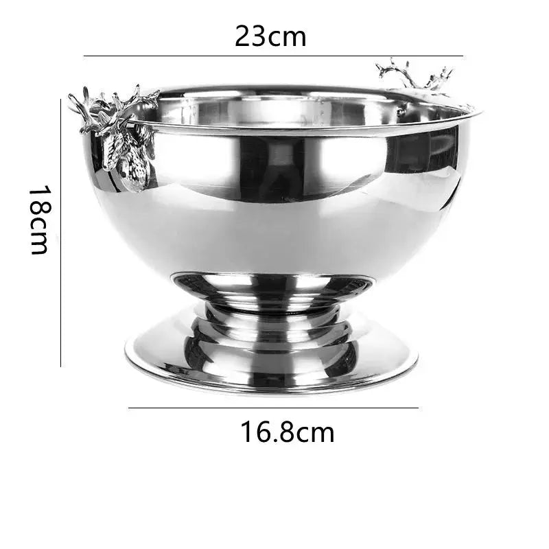 3L Bottle Cooler 304 Stainless Steel Deer Head Ear Can Cooler Champagne Bowl Bucket Keg Double Wall Beer Ice Bucket Bar Supplies colegio culinario de morelia