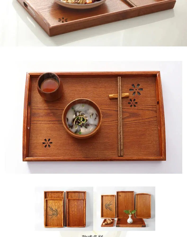 Japanese Wooden Tray Tea Tray Portable Decorative Miscellaneous Storage Tea Set Kitchen Storage Restaurant Service Tray colegio culinario de morelia