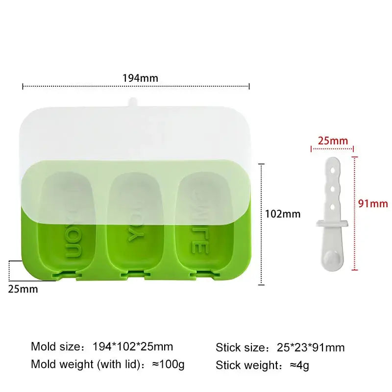 Homemade Popsicle 3-Cavity Ice Cream Mold Food Grade Silicone Letters JOY SMILE COOL YUM DIY Ice Lattice Ice Pop Molds colegio culinario de morelia
