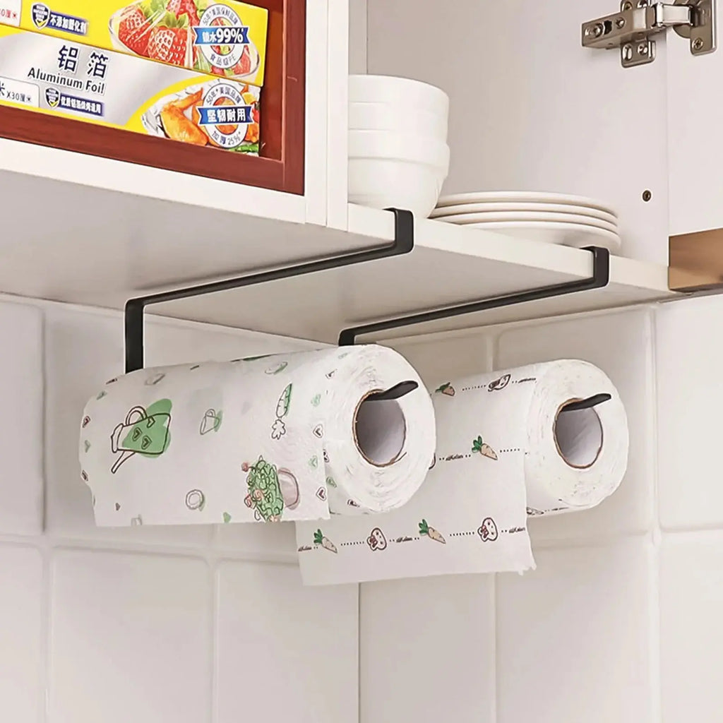 Kitchen Tissue Holder Punch-Free Paper Towel Holder Hanging Toilet Roll Paper Holder Towel Rack Bathroom Cabinet Door Hook Orga colegio culinario de morelia
